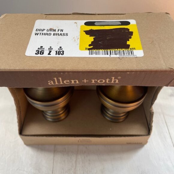 Allen & Roth 2-Pack Decorative Curtain Rod Finials ~ Espresso Finish ~ NEW - Picture 5 of 5